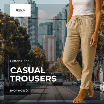 Elisse - Cotton Linen Casual Trousers