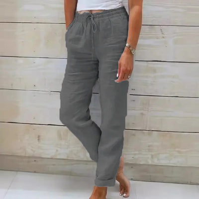 Elisse - Cotton Linen Casual Trousers