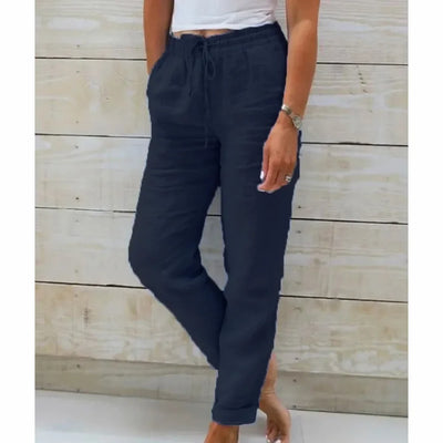 Elisse - Cotton Linen Casual Trousers