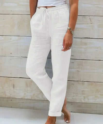 Elisse - Cotton Linen Casual Trousers